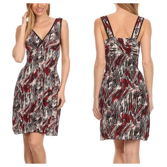 Blue Night Red Surplice Dress Large - Picture 1 of 8